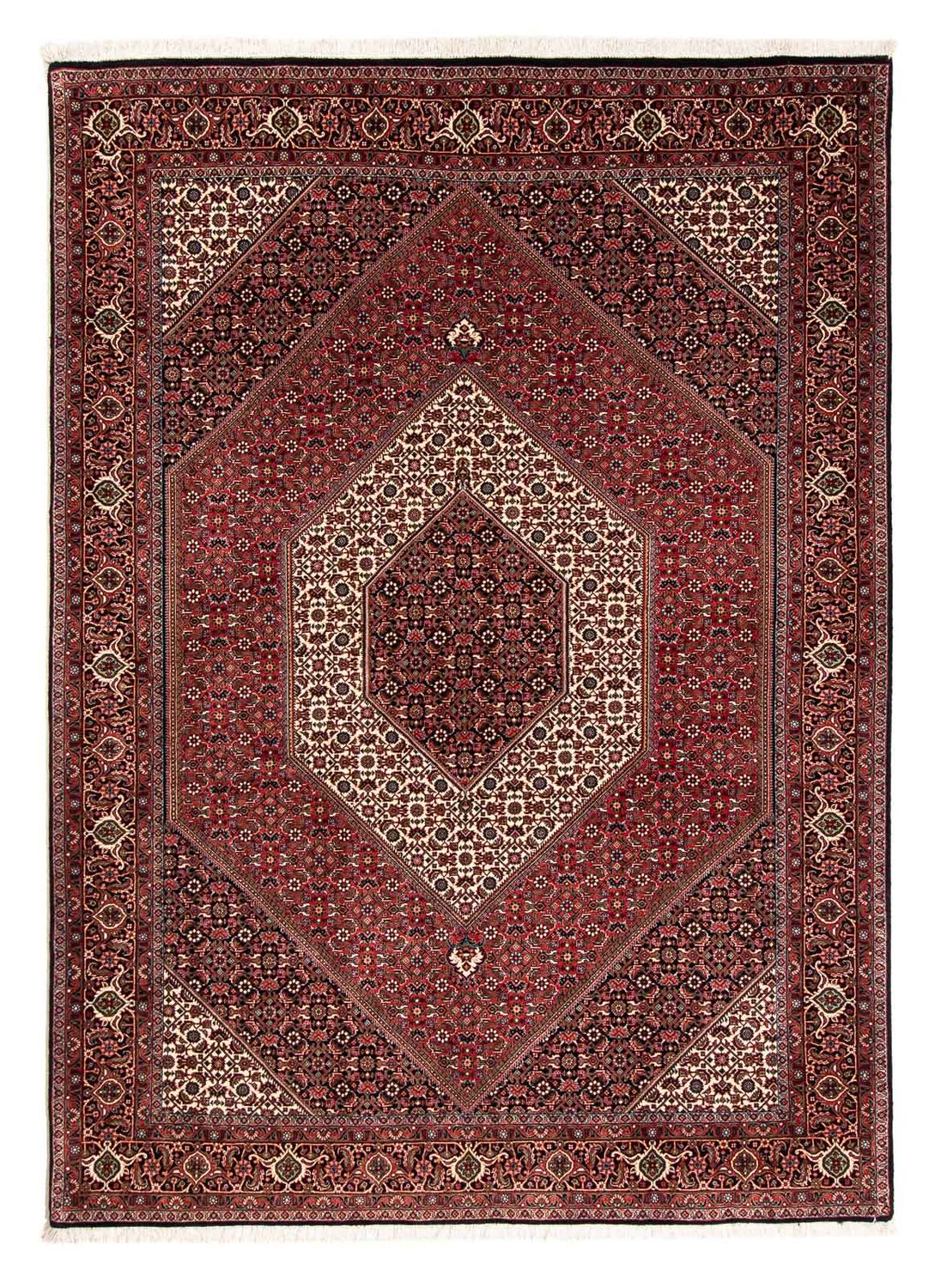 Alfombra persa - Bidjar - 238 x 175 cm - rojo oscuro