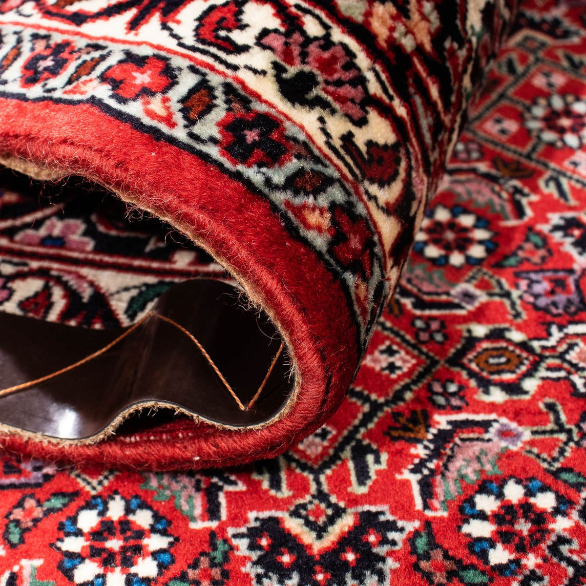 Alfombra persa - Bidjar - 246 x 170 cm - rojo oscuro