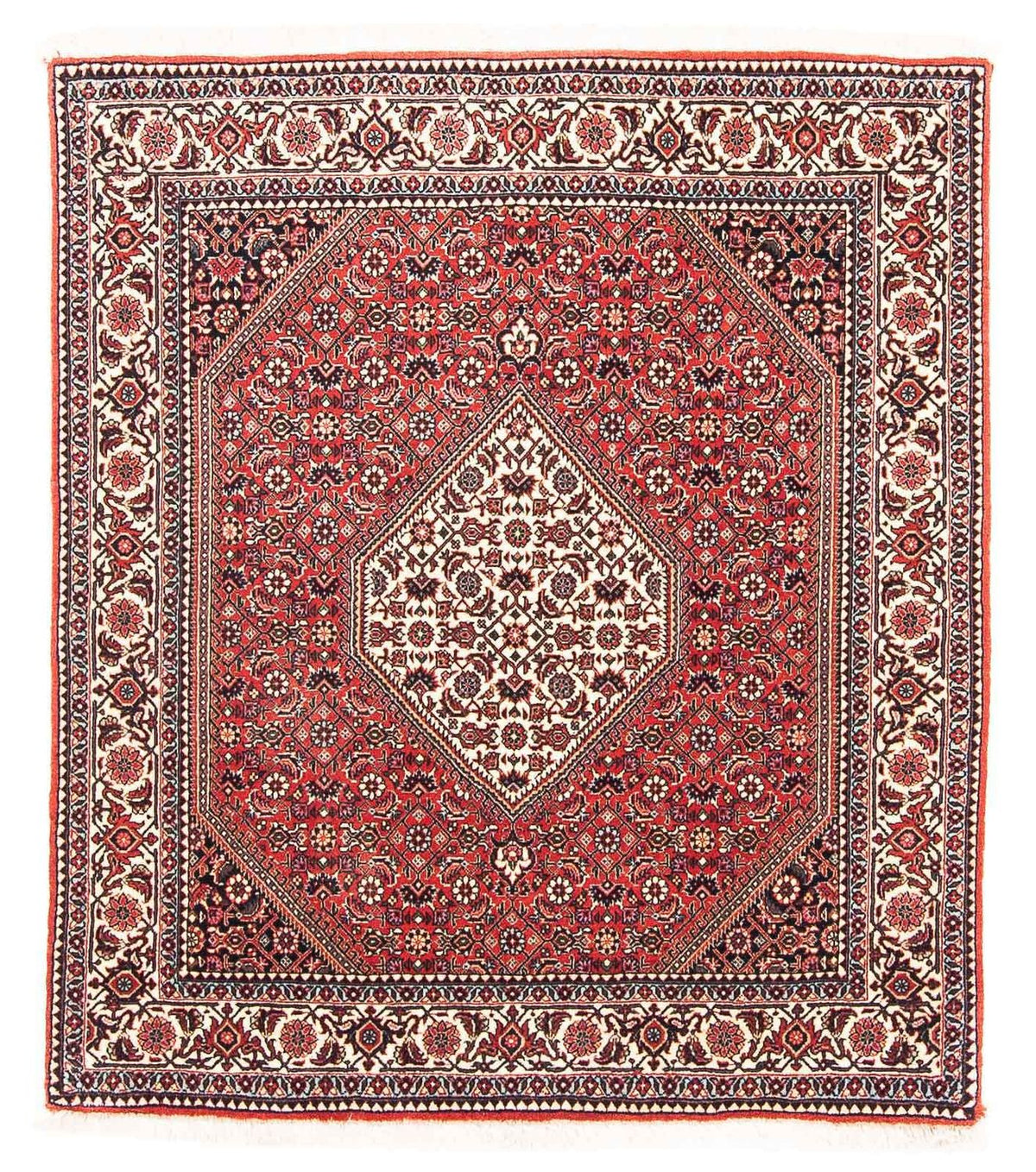 Alfombra persa - Bidjar cuadrado  - 112 x 100 cm - rojo