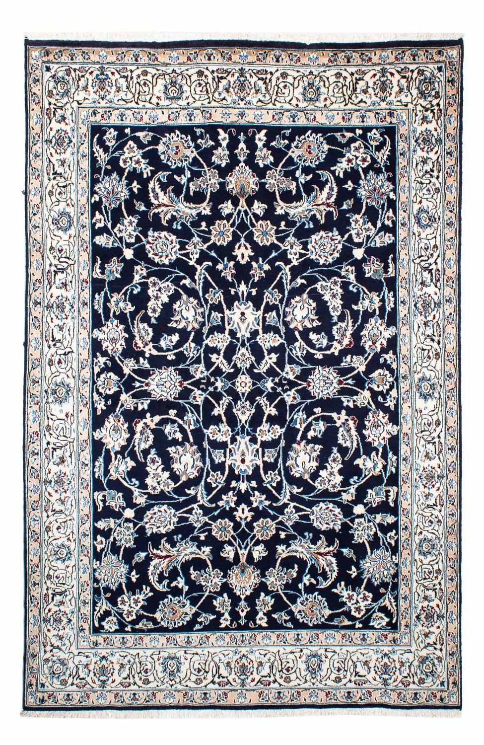 Alfombra Persa - Nain - Real - 228 x 155 cm - azul oscuro
