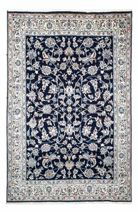 Alfombra Persa - Nain - Real - 228 x 155 cm - azul oscuro