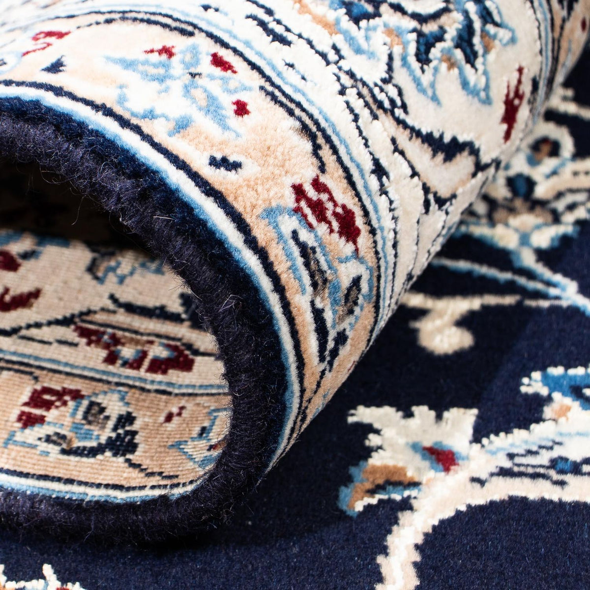 Alfombra Persa - Nain - Real - 228 x 155 cm - azul oscuro