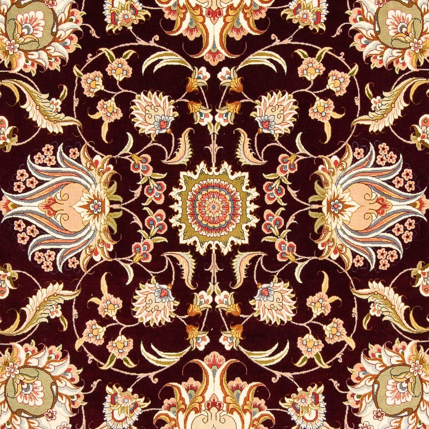 Alfombra Persa - Tabriz - Real - 314 x 203 cm - rojo oscuro