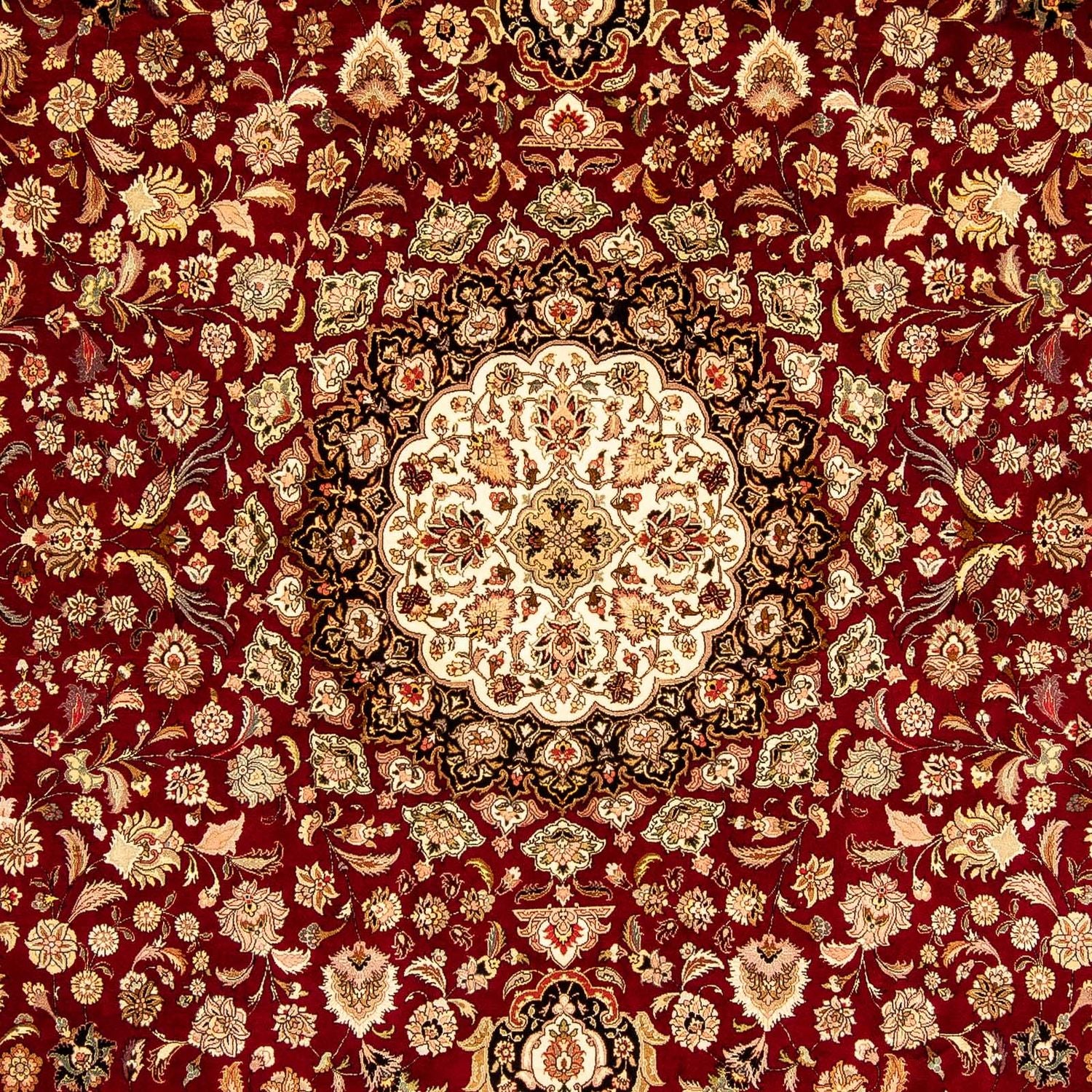 Alfombra Persa - Tabriz - Real - 364 x 247 cm - rojo oscuro
