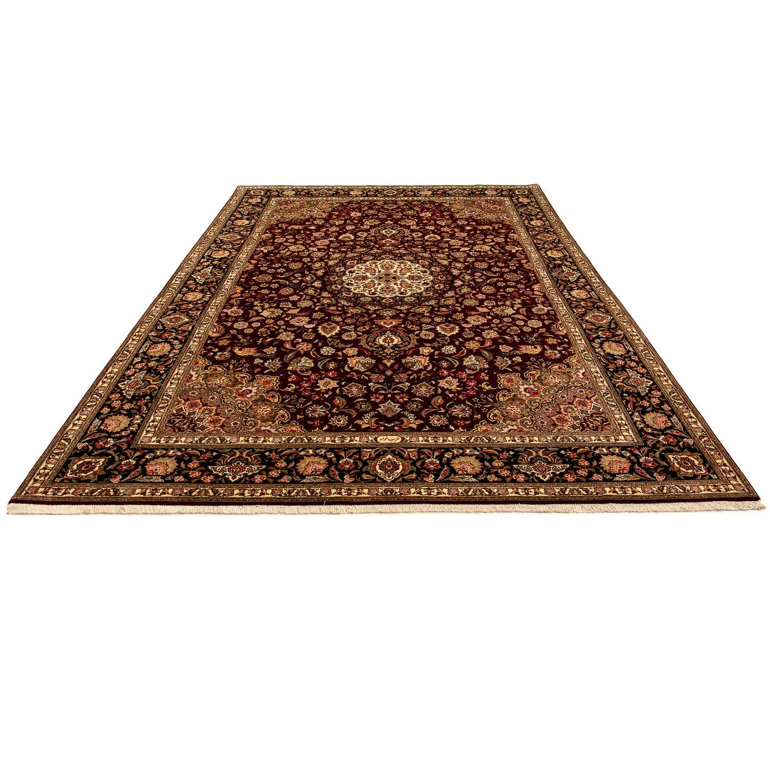 Alfombra Persa - Tabriz - Real - 364 x 247 cm - rojo oscuro
