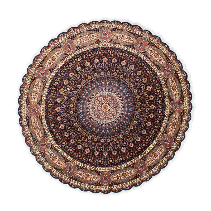 Alfombra Persa - Tabriz - Real redondo  - 240 x 240 cm - azul oscuro