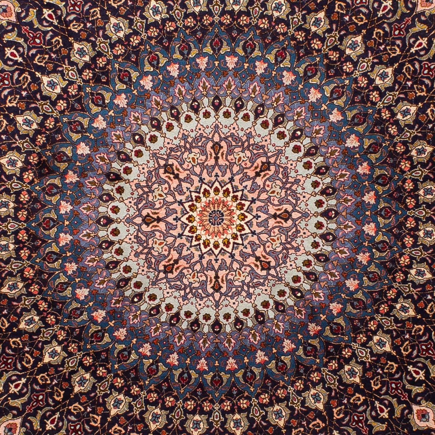 Alfombra Persa - Tabriz - Real redondo  - 240 x 240 cm - azul oscuro