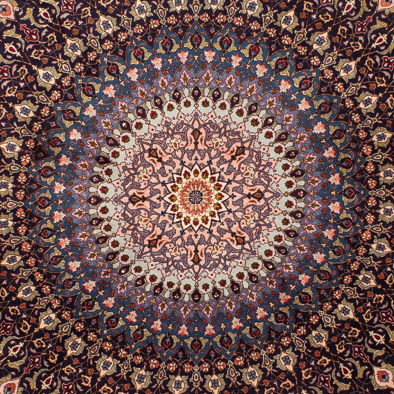 Alfombra Persa - Tabriz - Real redondo  - 240 x 240 cm - azul oscuro