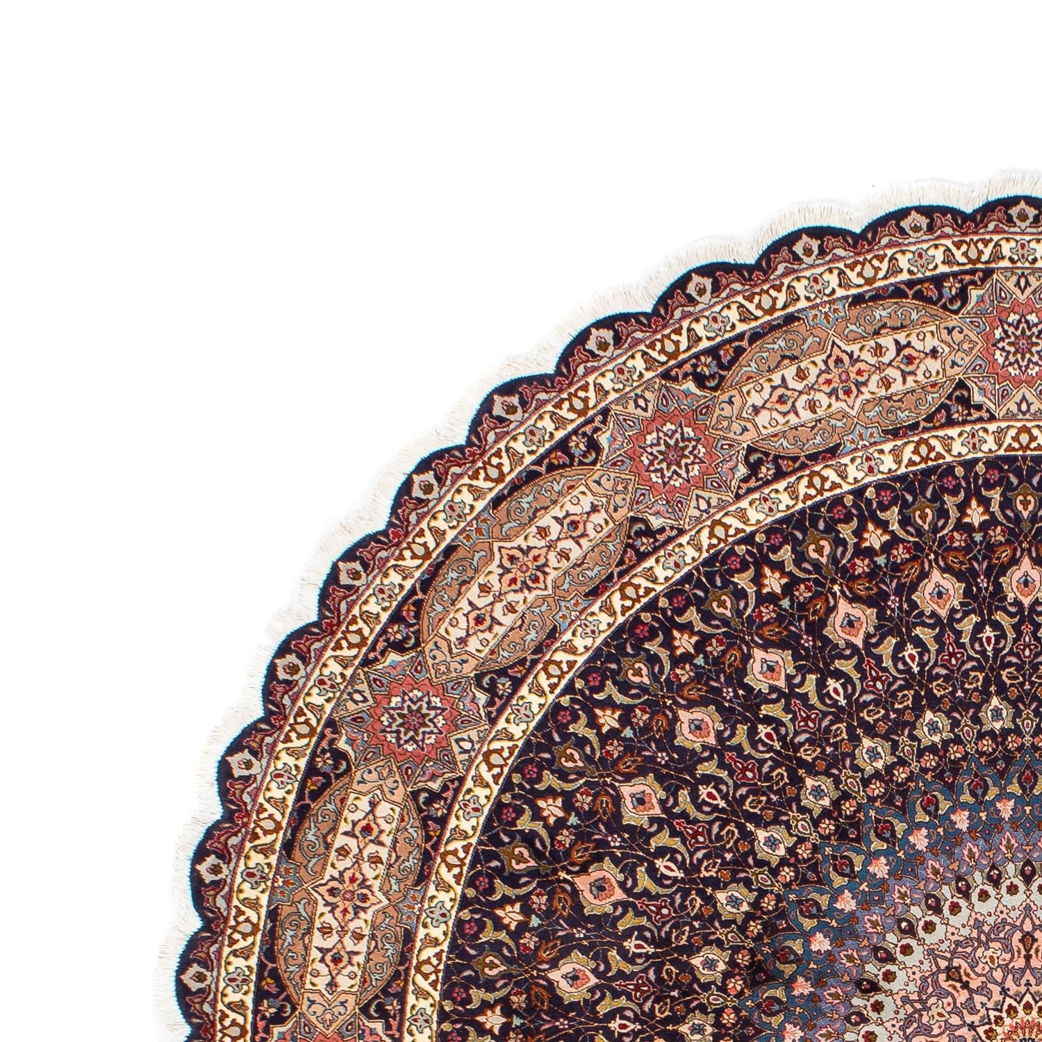 Alfombra Persa - Tabriz - Real redondo  - 240 x 240 cm - azul oscuro