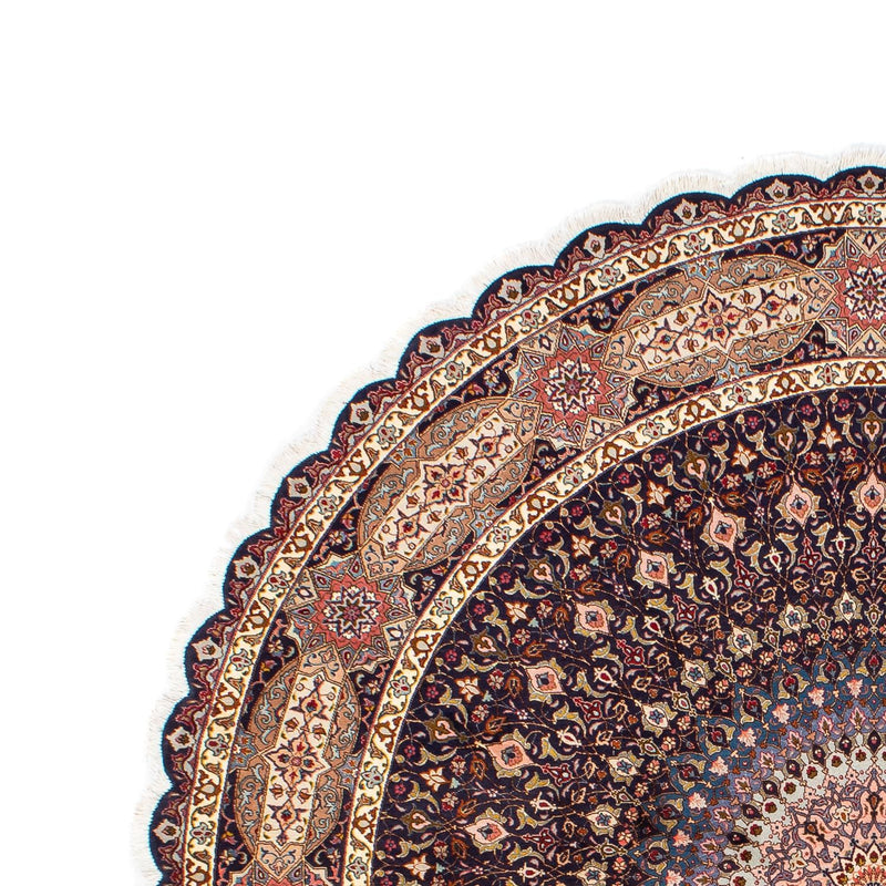 Alfombra Persa - Tabriz - Real redondo  - 240 x 240 cm - azul oscuro