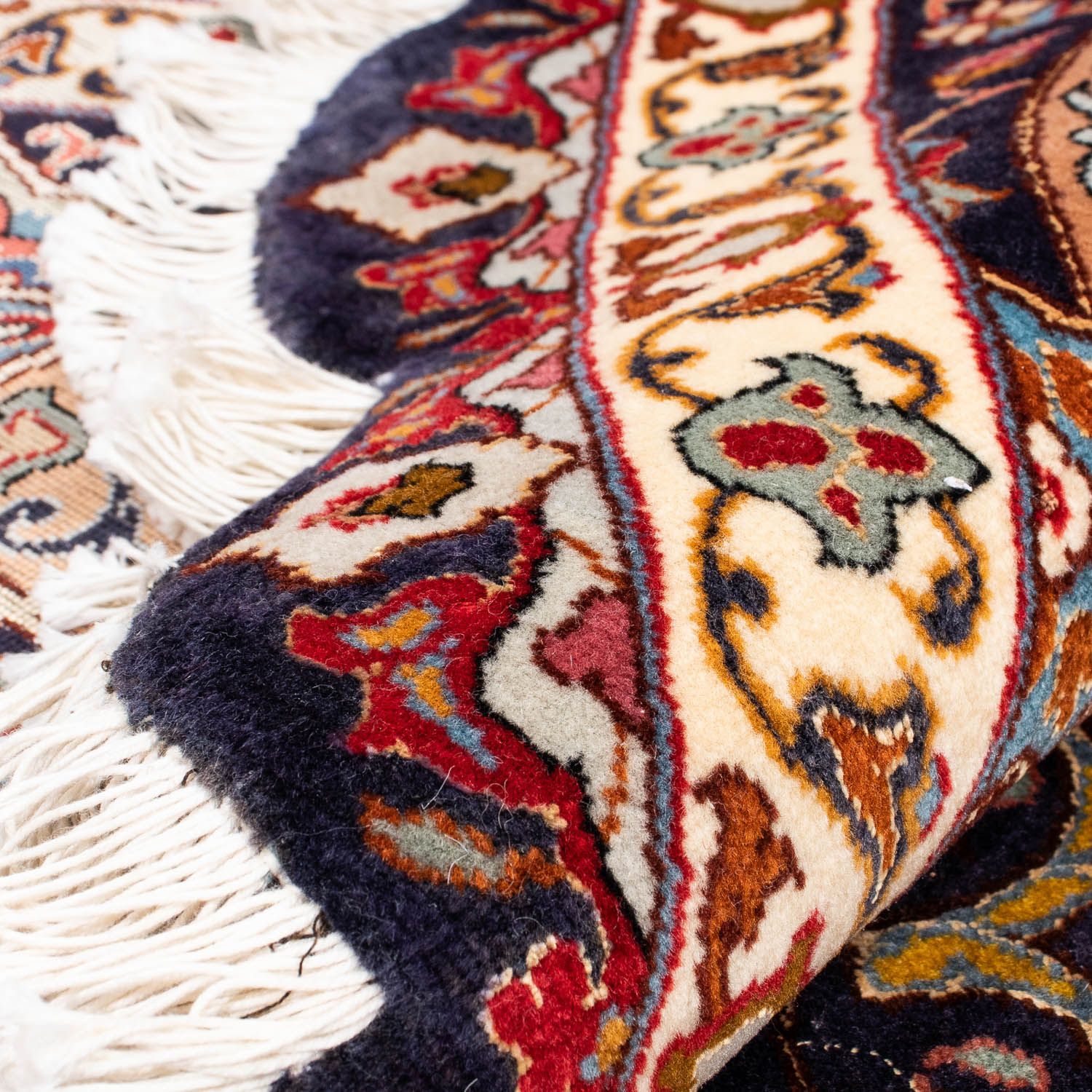 Alfombra Persa - Tabriz - Real redondo  - 240 x 240 cm - azul oscuro