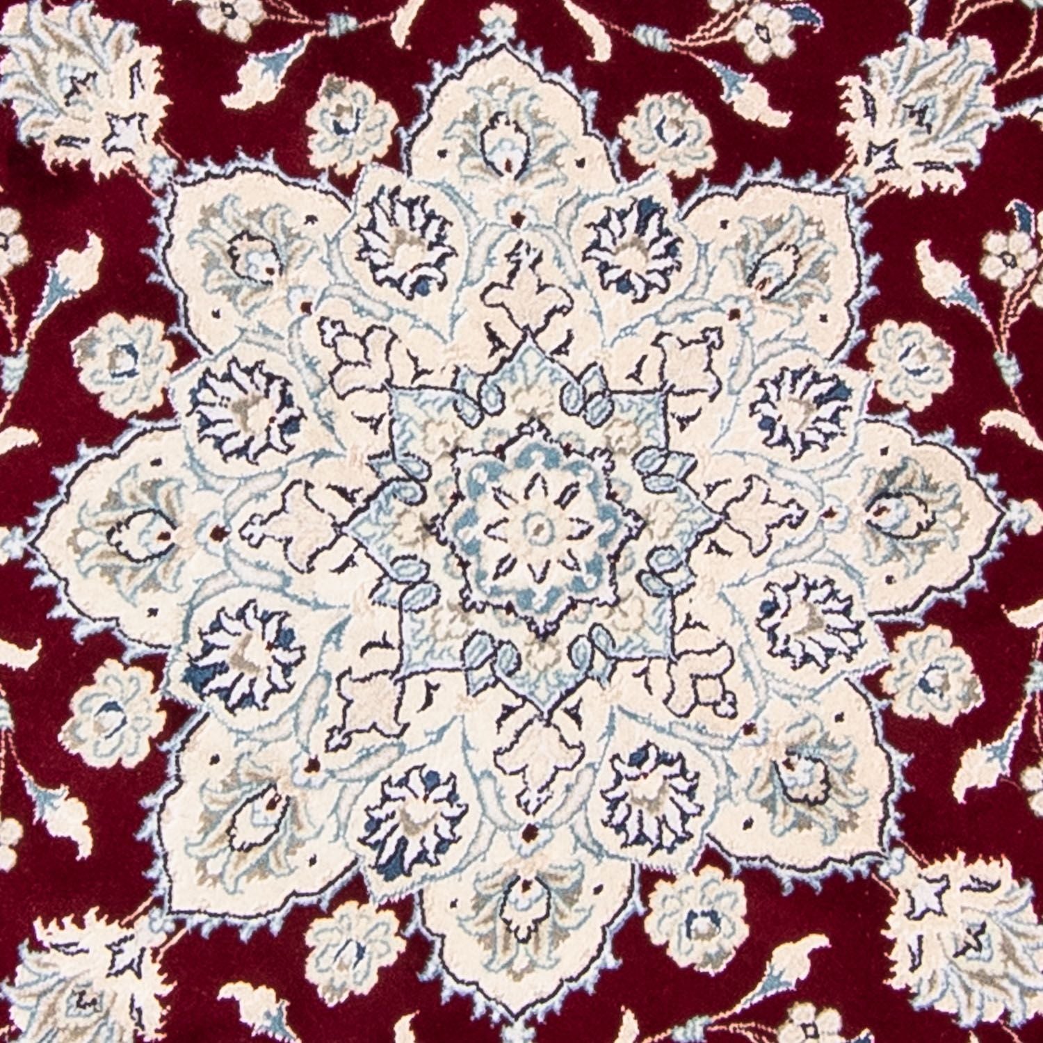 Alfombra persa - Nain redondo  - 245 x 245 cm - rojo oscuro