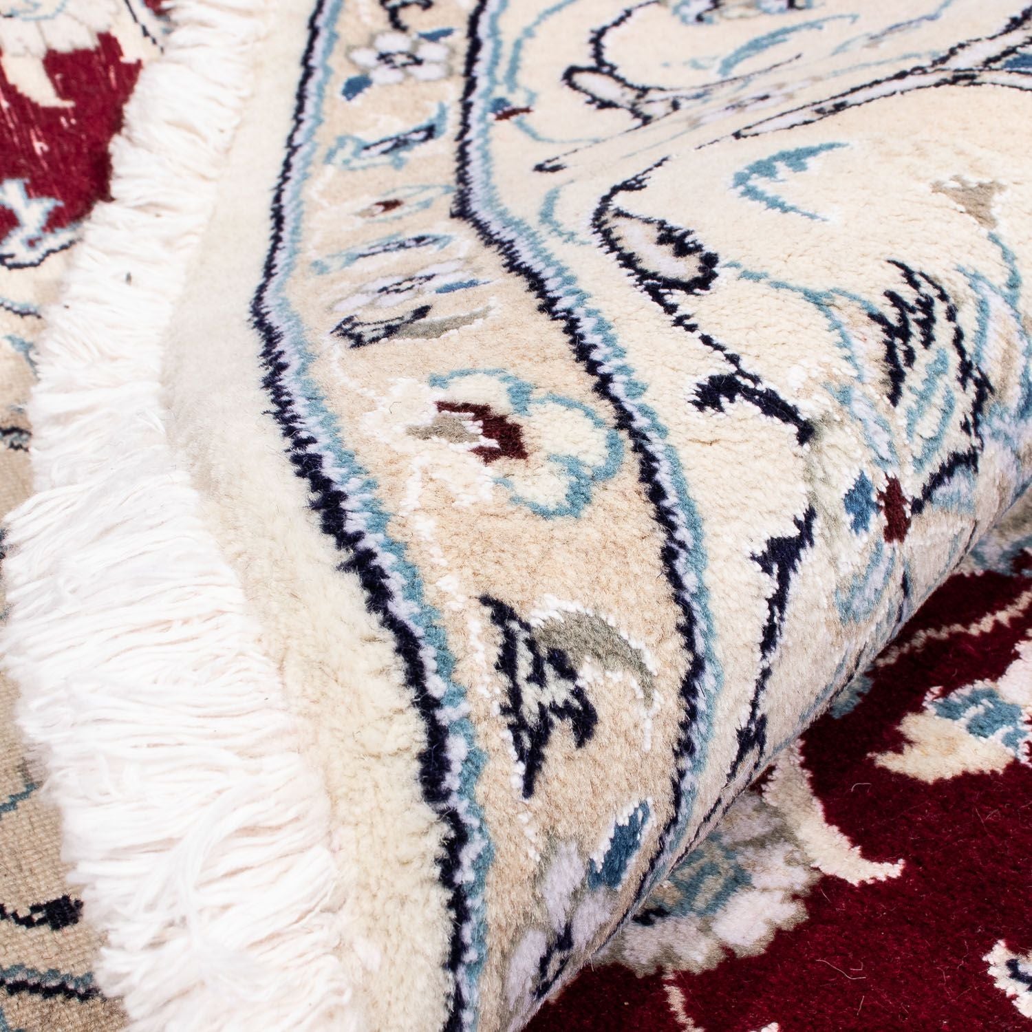 Alfombra persa - Nain redondo  - 245 x 245 cm - rojo oscuro