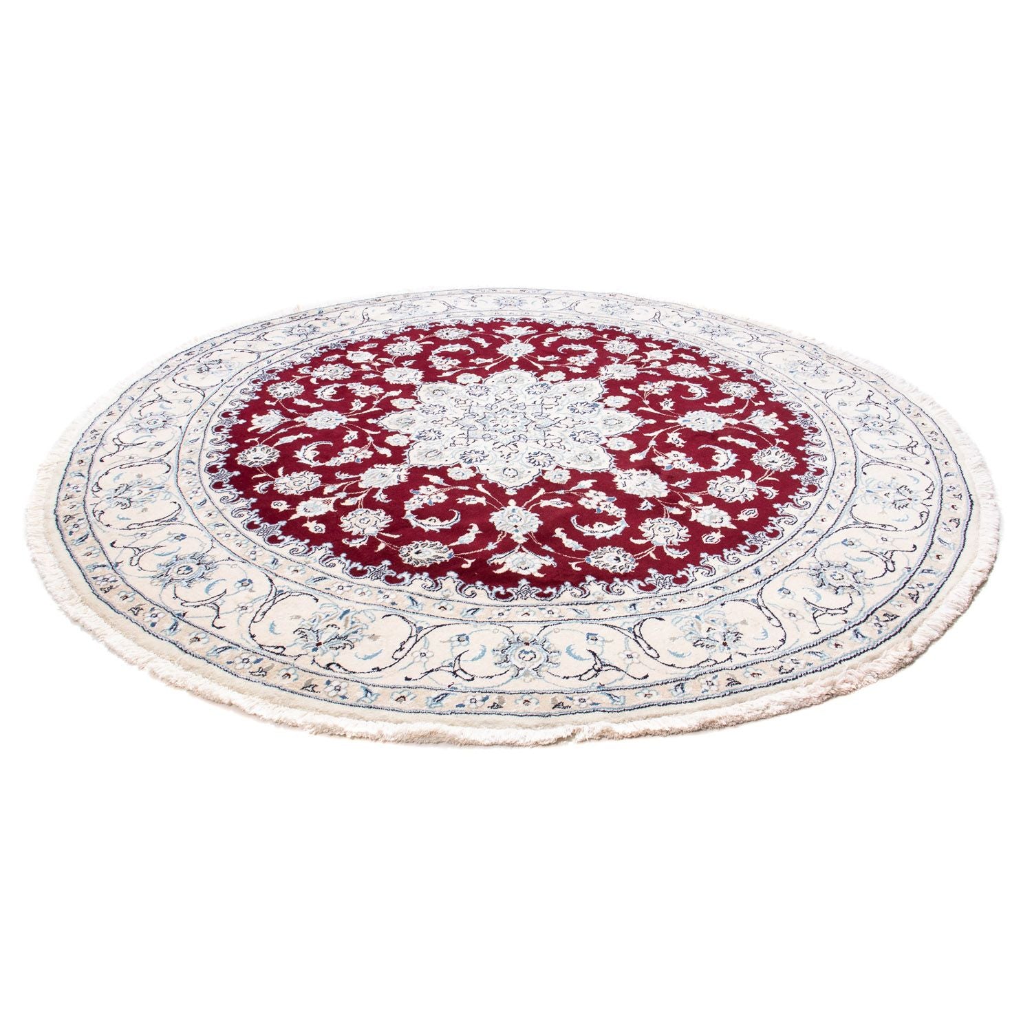 Alfombra persa - Nain redondo  - 245 x 245 cm - rojo oscuro