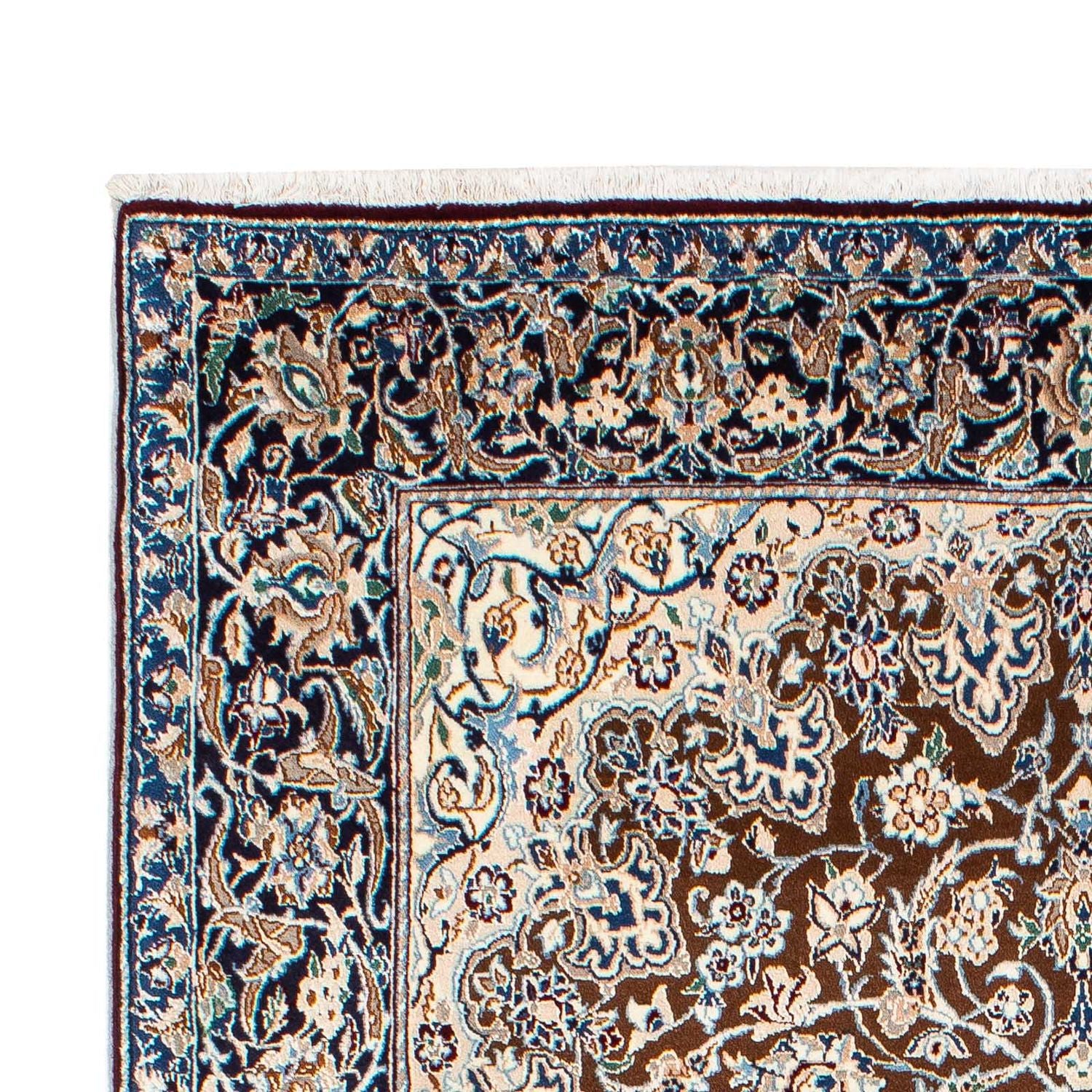 Alfombra Persa - Nain - Real - 253 x 150 cm - azul oscuro