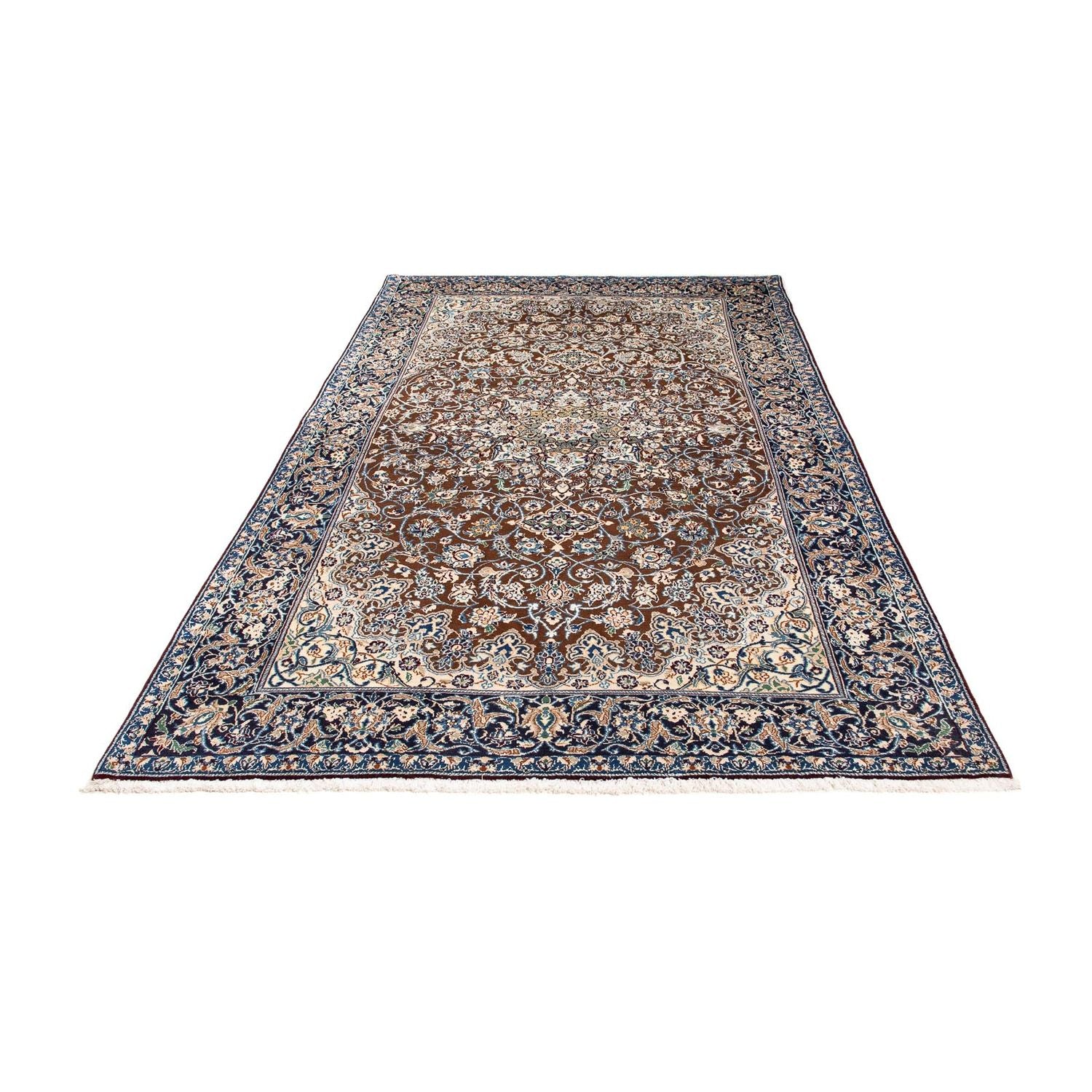 Alfombra Persa - Nain - Real - 253 x 150 cm - azul oscuro