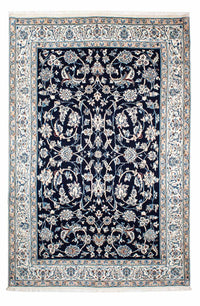 Alfombra Persa - Nain - Real - 231 x 155 cm - azul oscuro