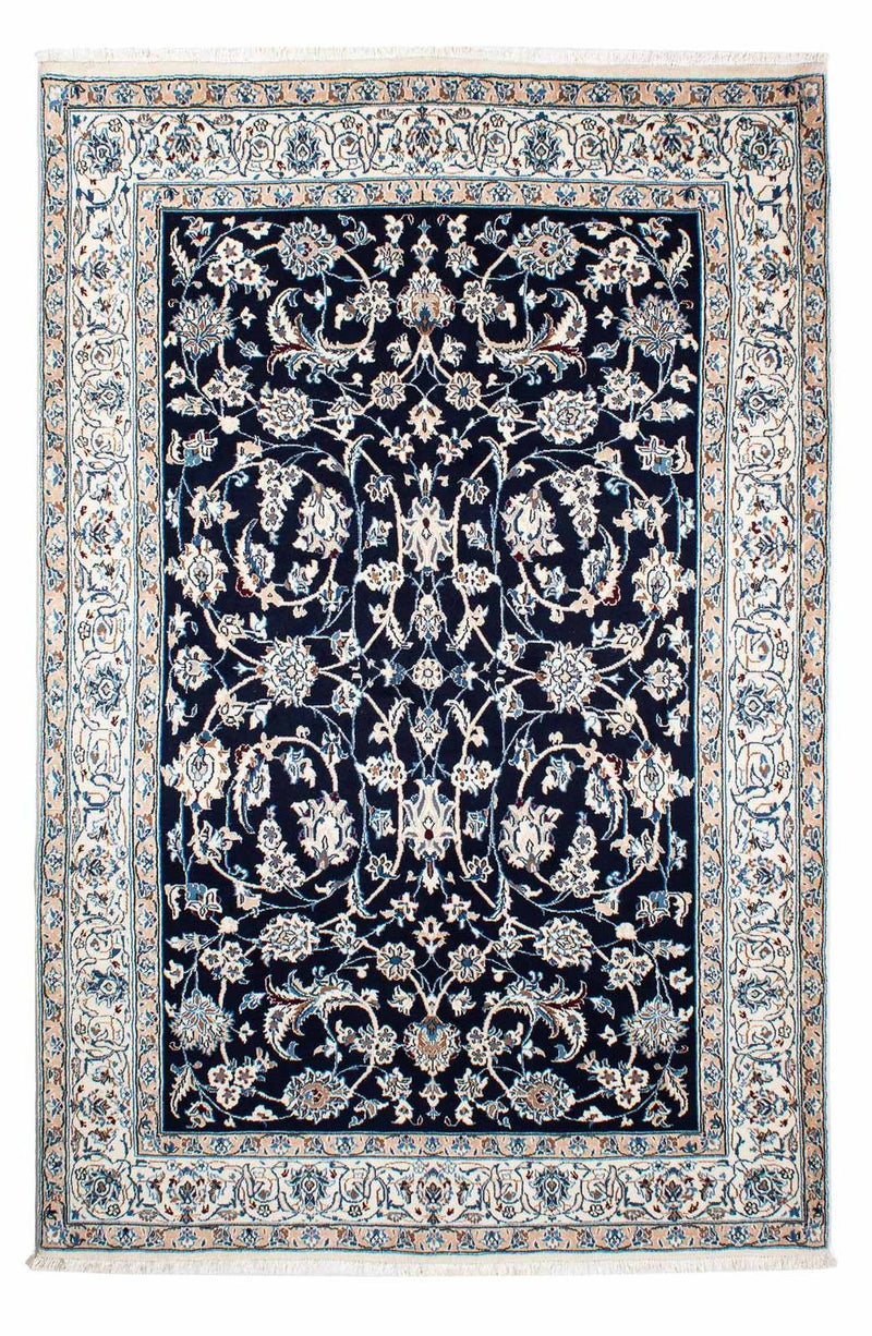 Alfombra Persa - Nain - Real - 231 x 155 cm - azul oscuro