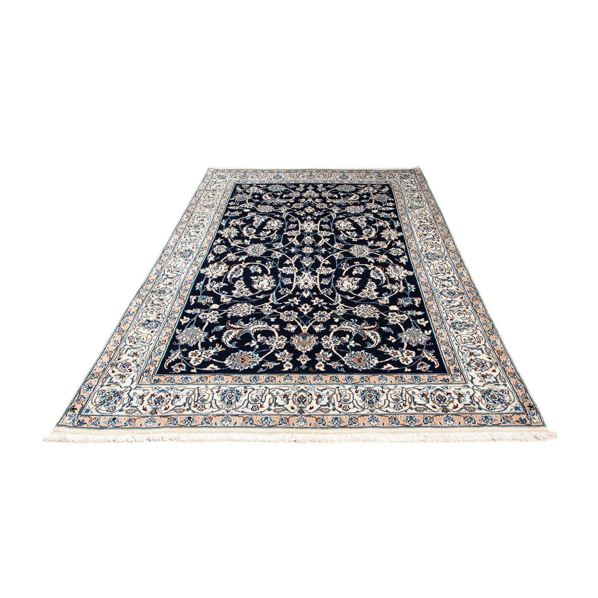 Alfombra Persa - Nain - Real - 231 x 155 cm - azul oscuro