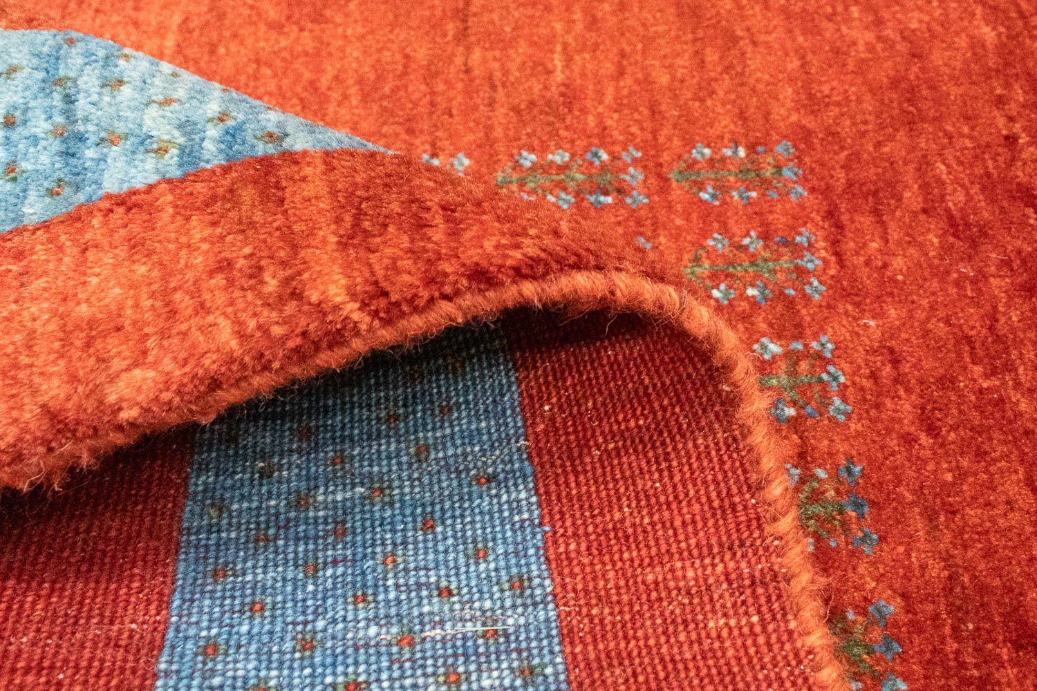 Alfombra de pasillo Alfombra Gabbeh - Loribaft Persa - 174 x 88 cm - rojo