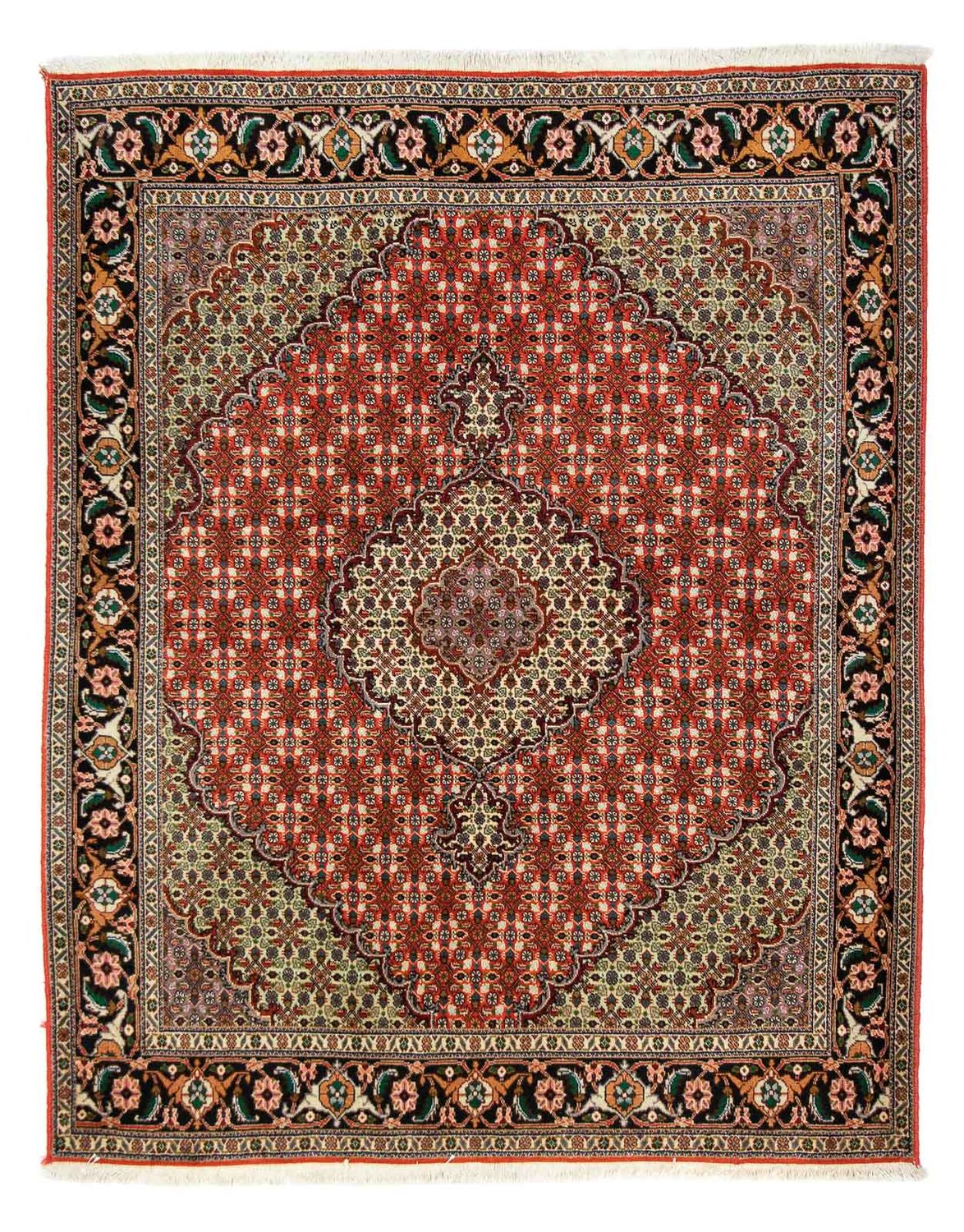 Alfombra persa - Tabriz - 191 x 154 cm - rojo oscuro