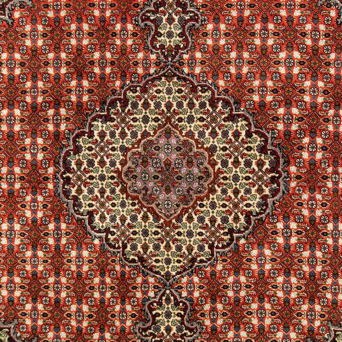 Alfombra persa - Tabriz - 191 x 154 cm - rojo oscuro