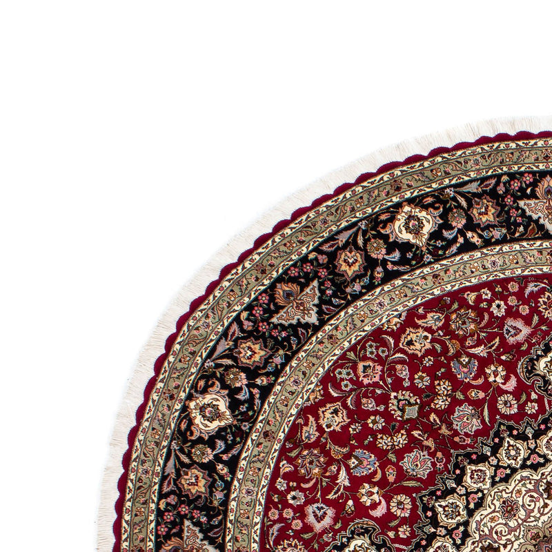 Alfombra Persa - Tabriz - Real redondo  - 245 x 245 cm - rojo oscuro