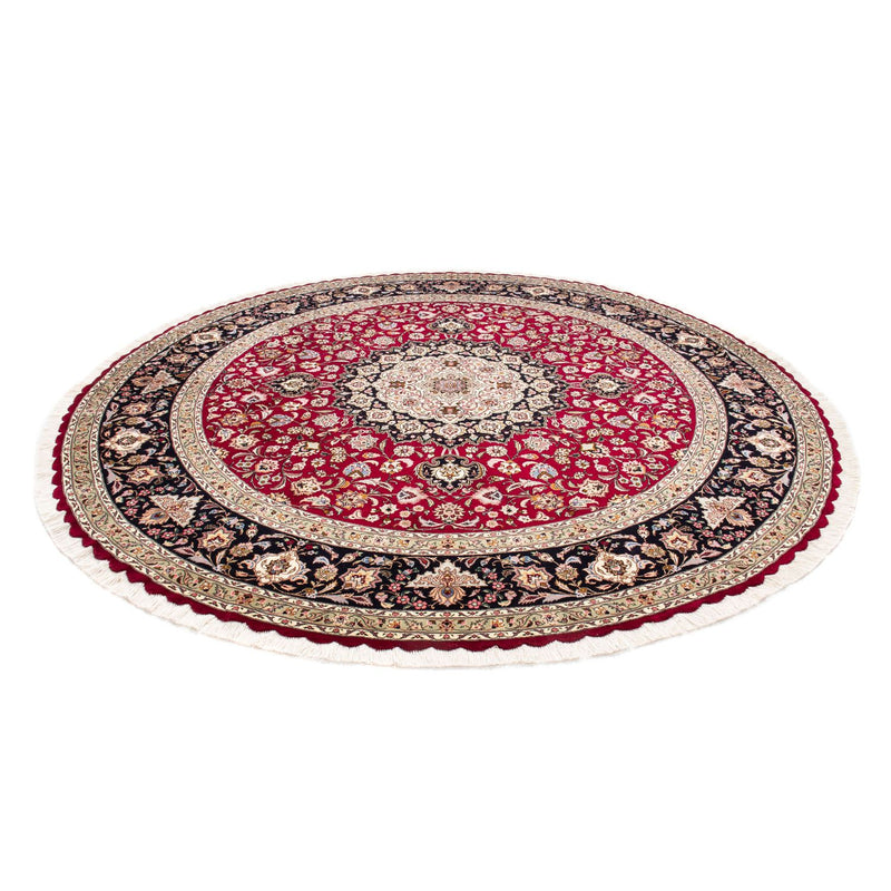 Alfombra Persa - Tabriz - Real redondo  - 245 x 245 cm - rojo oscuro