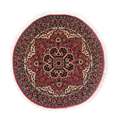 Alfombra persa - Bidjar redondo  - 100 x 100 cm - rojo oscuro