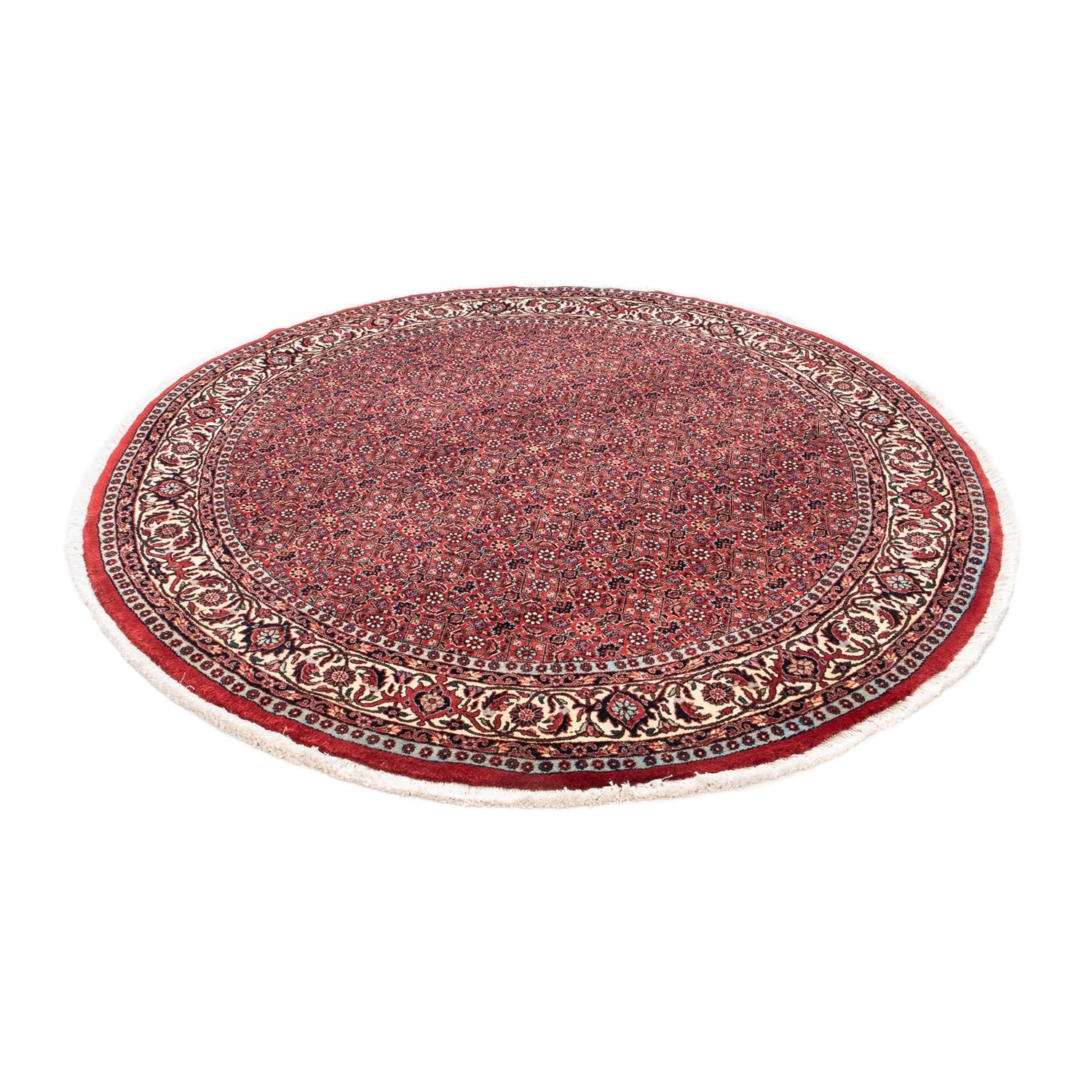 Alfombra persa - Bidjar redondo  - 155 x 155 cm - rojo oscuro