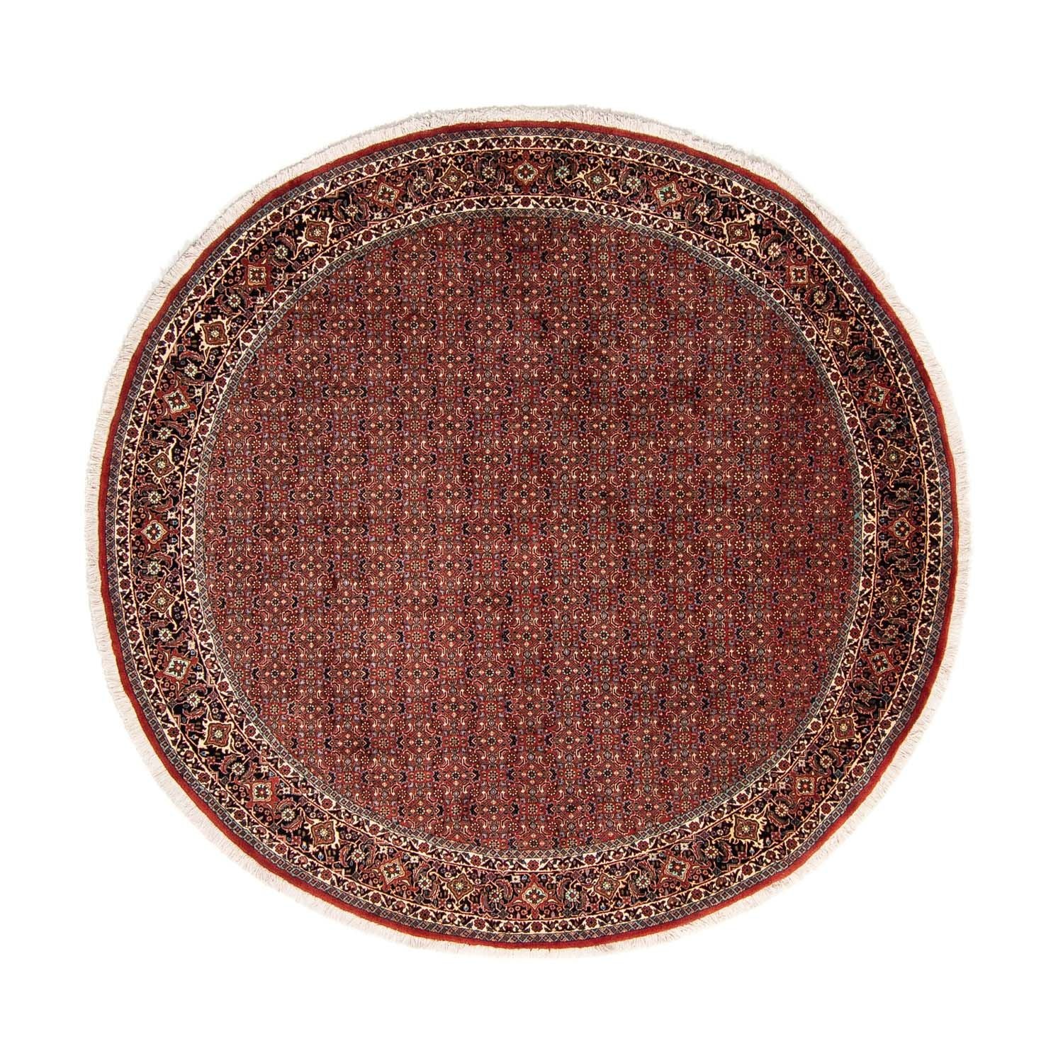 Alfombra persa - Bidjar redondo  - 250 x 250 cm - rojo oscuro