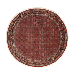 Alfombra persa - Bidjar redondo  - 250 x 250 cm - rojo oscuro