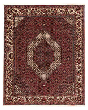 Alfombra persa - Bidjar - 254 x 205 cm - rojo oscuro