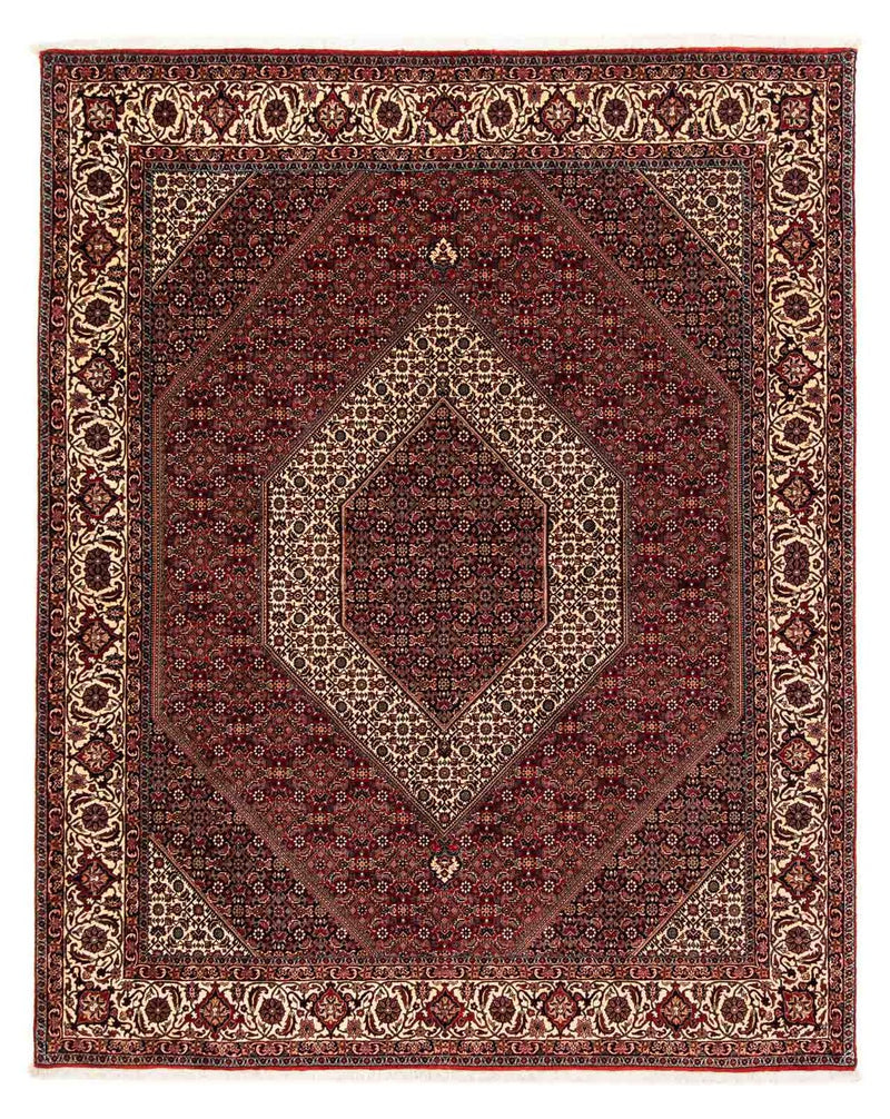 Alfombra persa - Bidjar - 254 x 205 cm - rojo oscuro