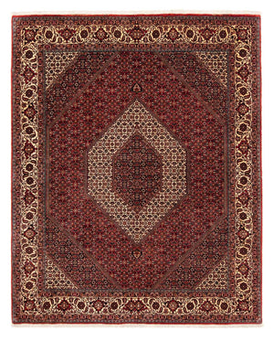 Alfombra persa - Bidjar - 254 x 204 cm - rojo oscuro