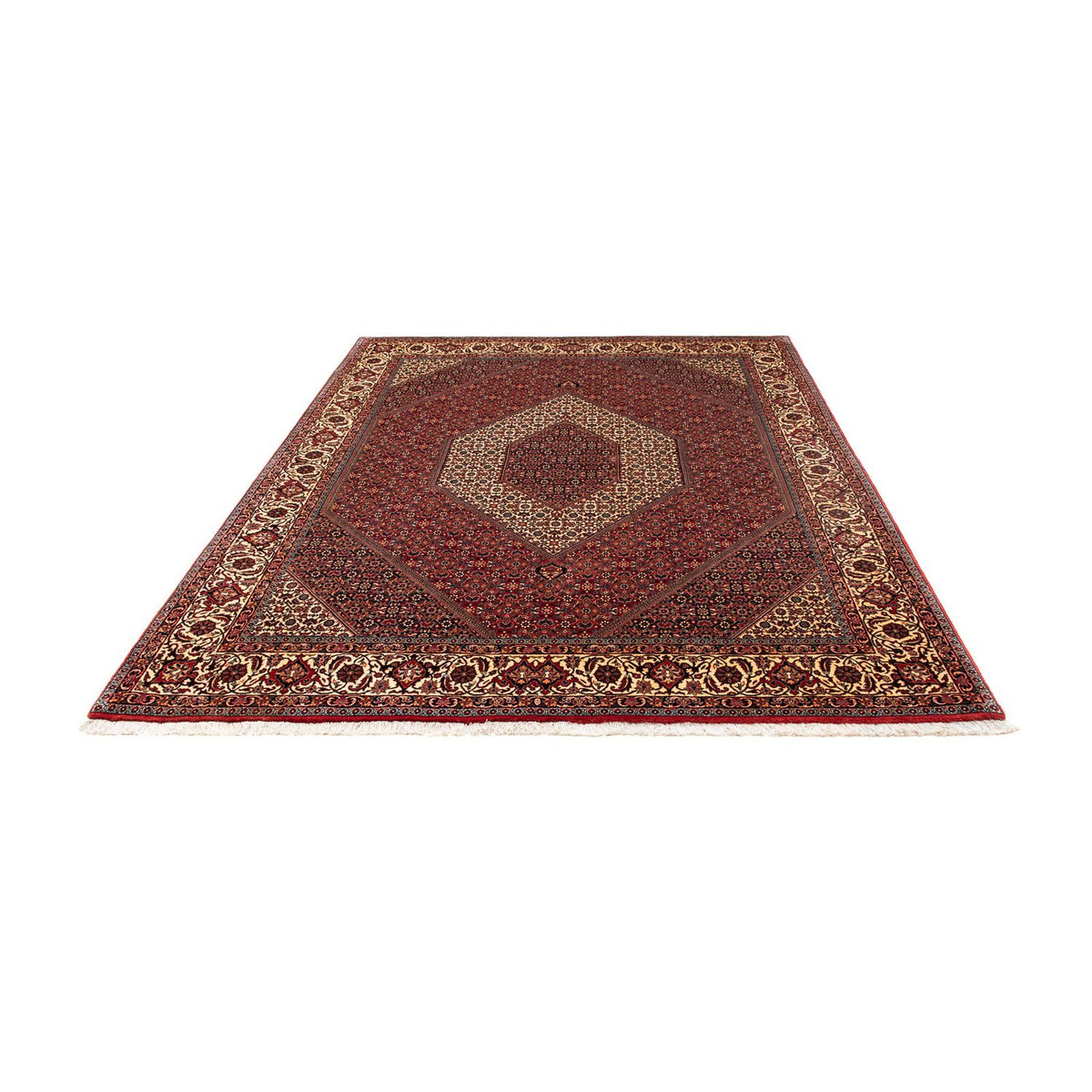 Alfombra persa - Bidjar - 254 x 204 cm - rojo oscuro