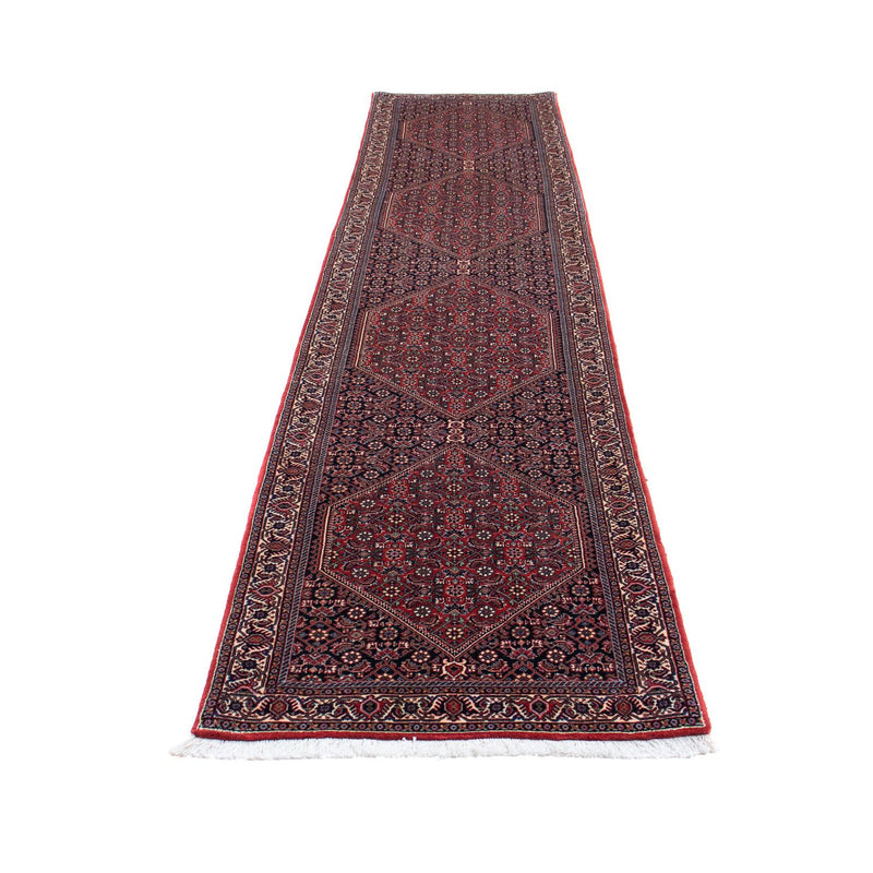 Alfombra de pasillo Alfombra persa - Bidjar - 380 x 75 cm - rojo oscuro