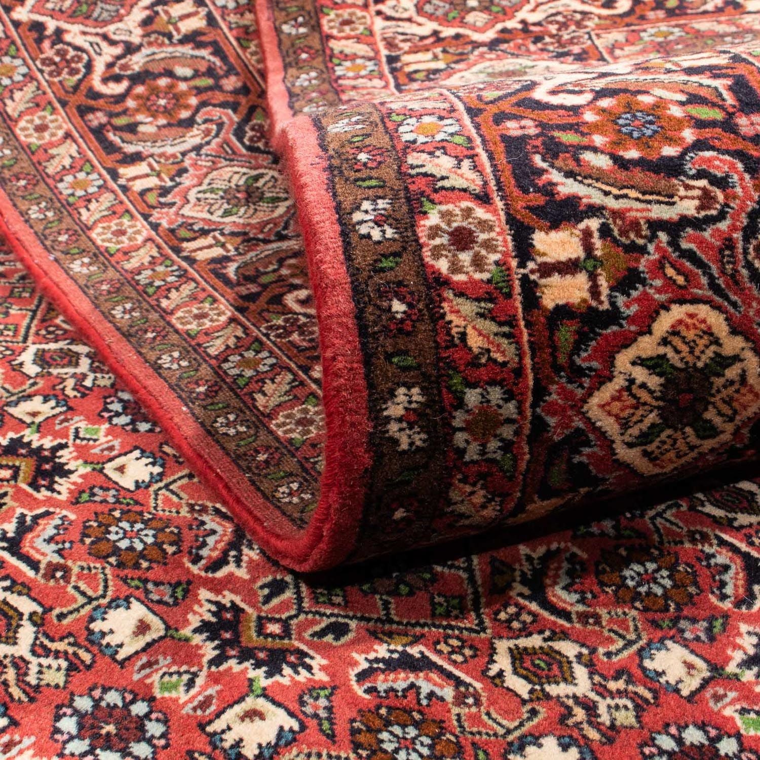 Alfombra persa - Bidjar - 297 x 202 cm - rojo oscuro