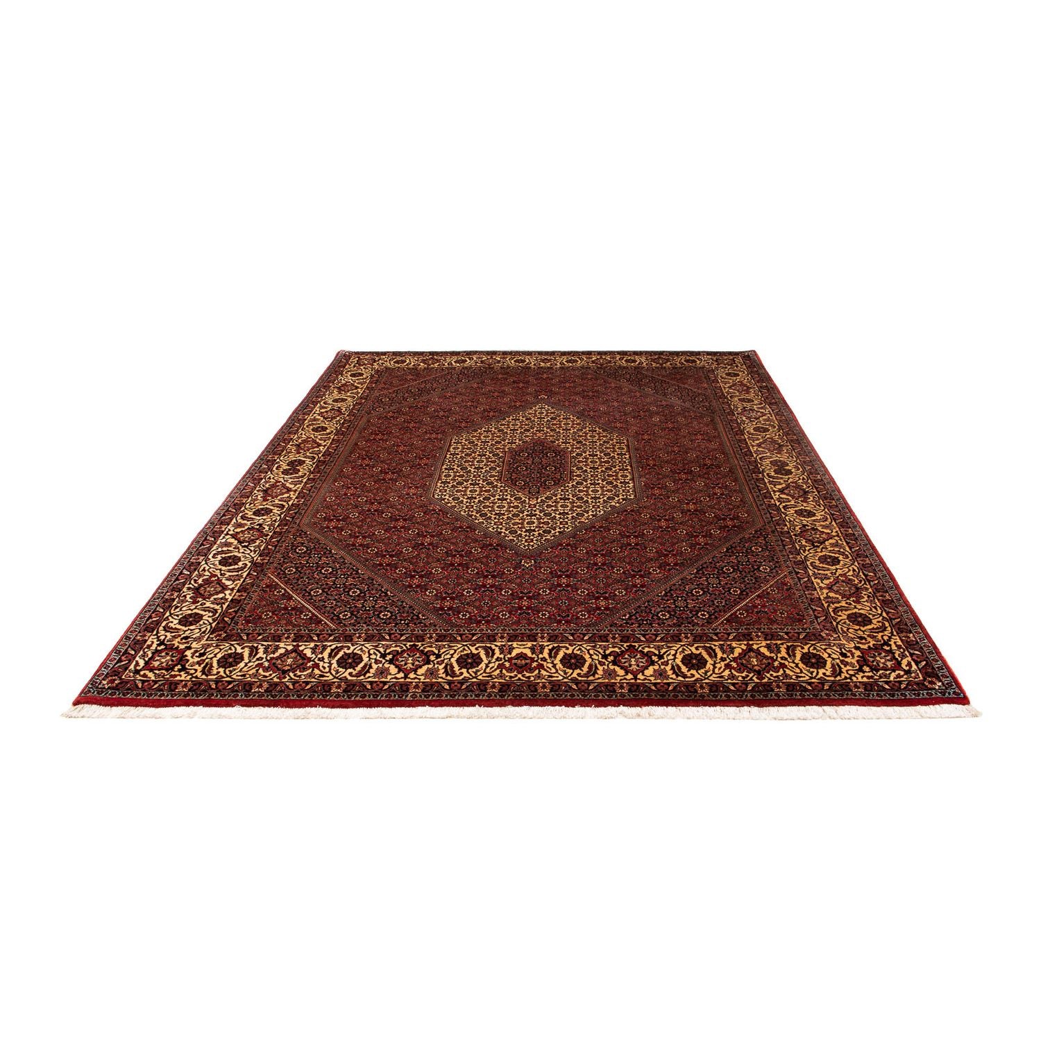 Alfombra persa - Bidjar - 255 x 205 cm - rojo oscuro