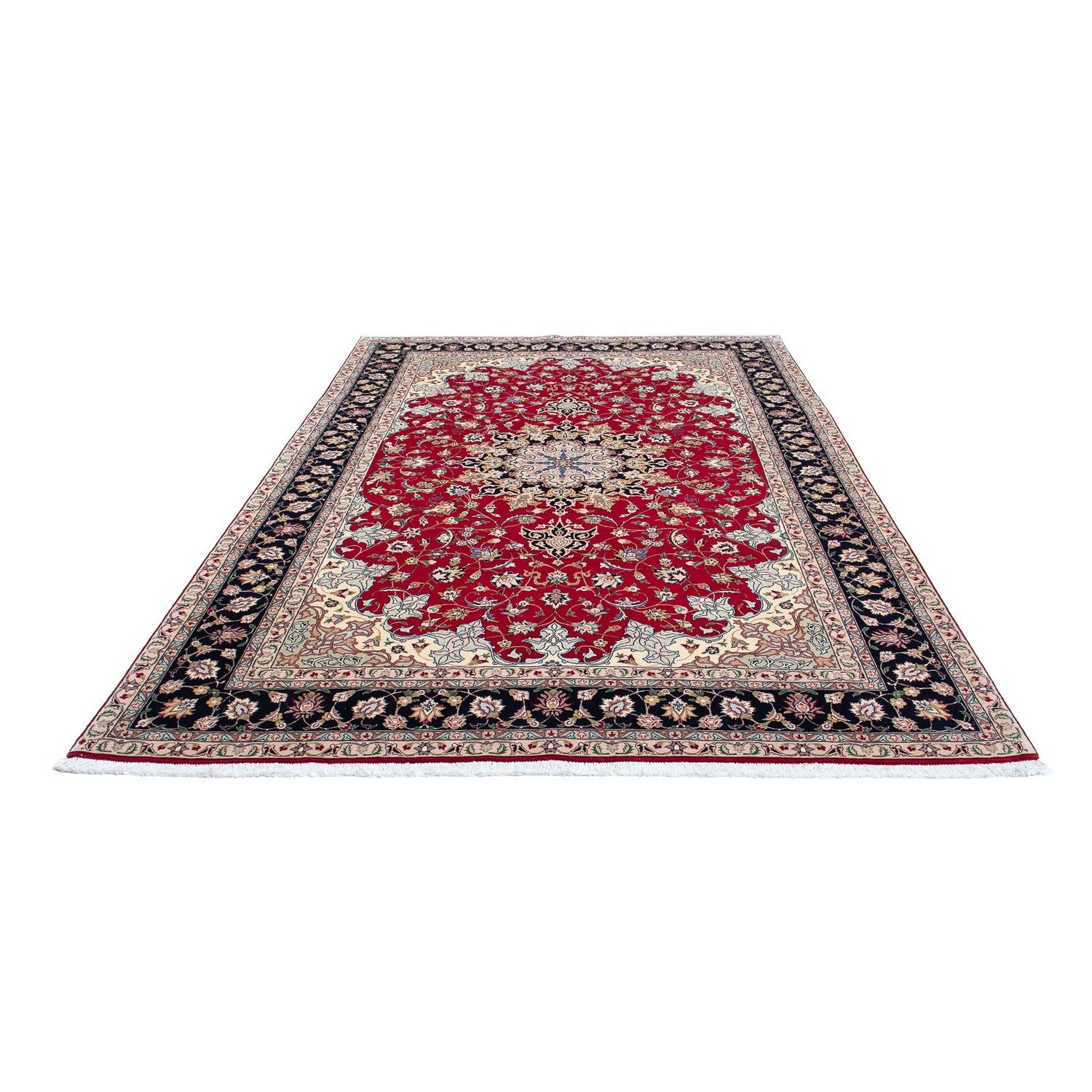 Alfombra Persa - Tabriz - Real - 302 x 203 cm - rojo oscuro