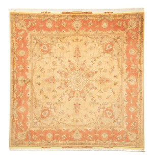 Alfombra Persa - Tabriz - Real cuadrado  - 203 x 200 cm - beige
