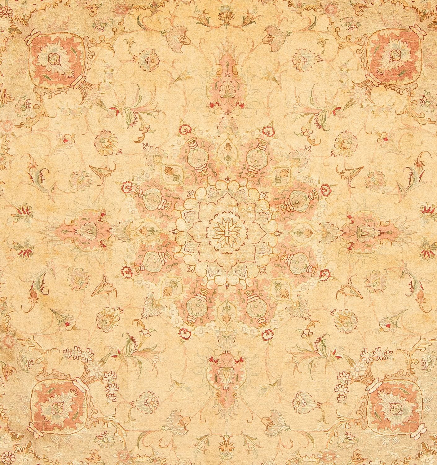 Alfombra Persa - Tabriz - Real cuadrado  - 203 x 200 cm - beige
