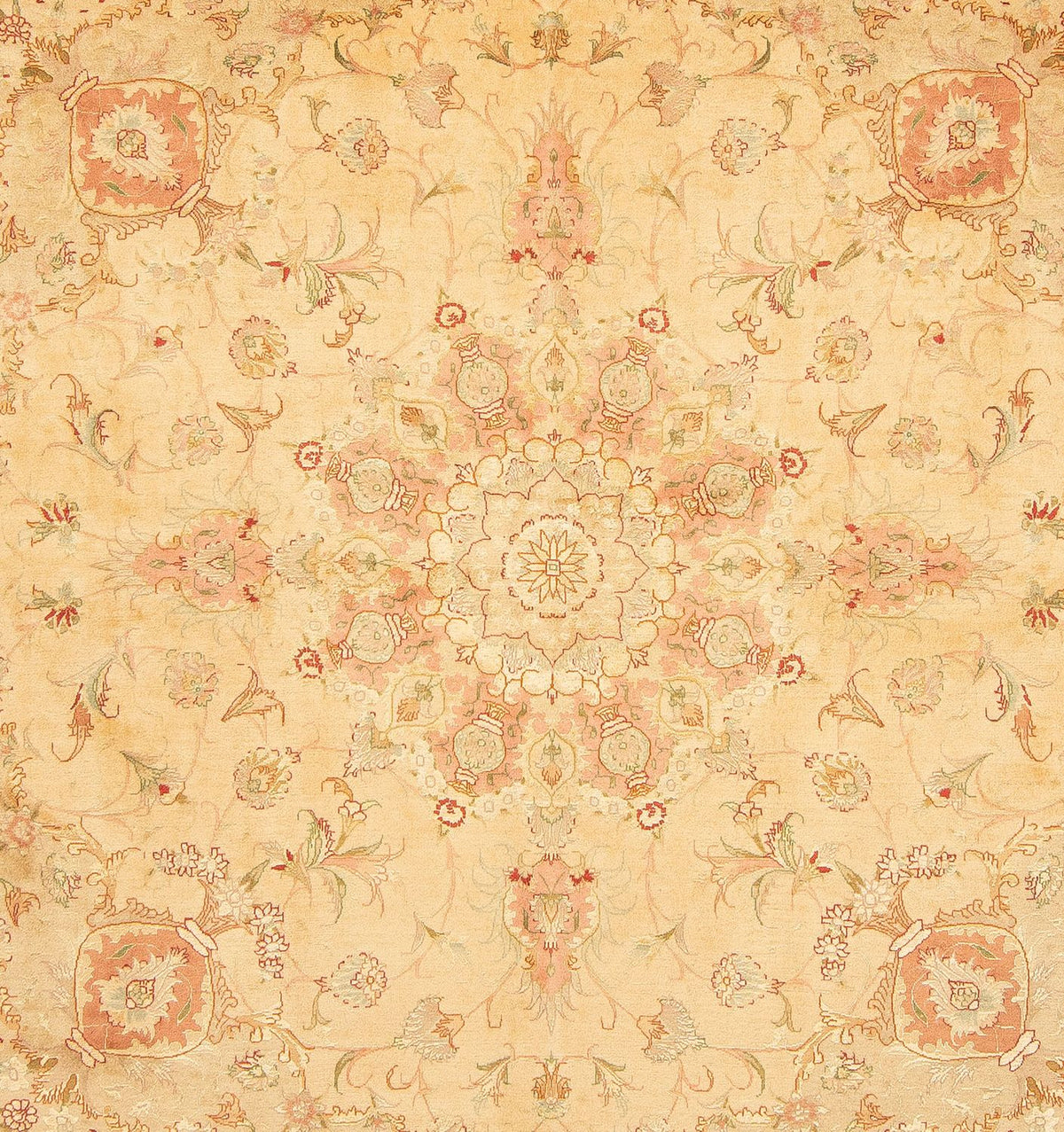 Alfombra Persa - Tabriz - Real cuadrado  - 203 x 200 cm - beige