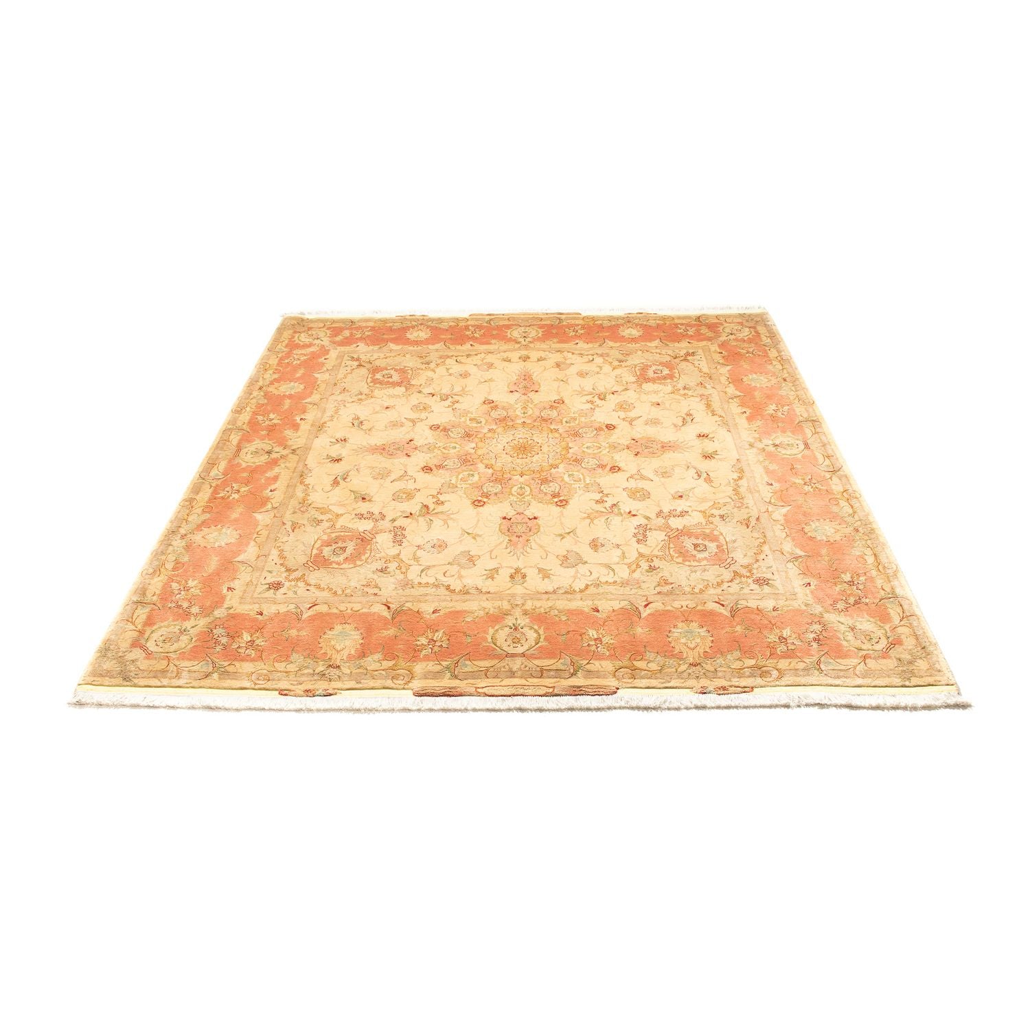Alfombra Persa - Tabriz - Real cuadrado  - 203 x 200 cm - beige