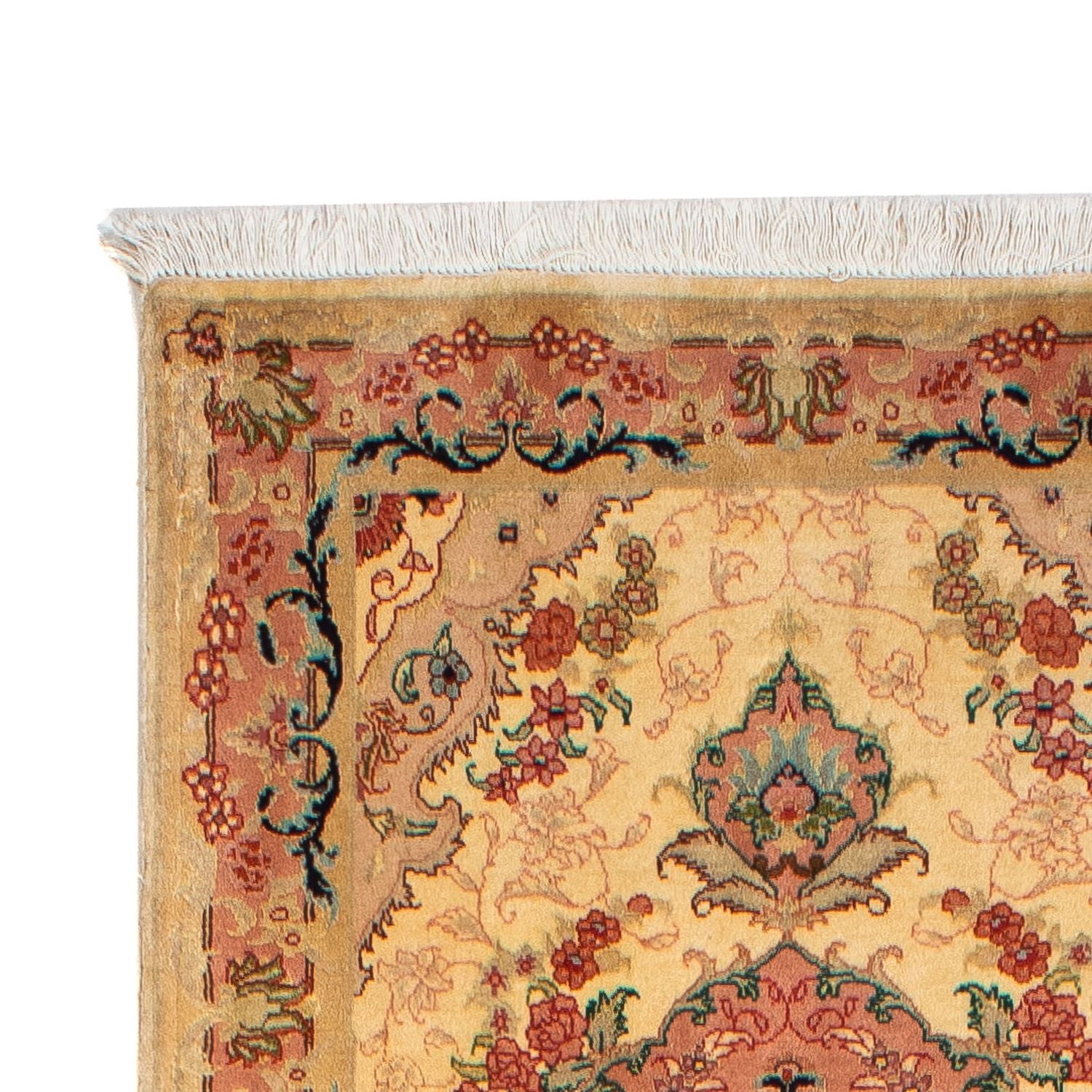 Alfombra de pasillo Alfombra Persa - Tabriz - Real - 295 x 78 cm - marrón claro