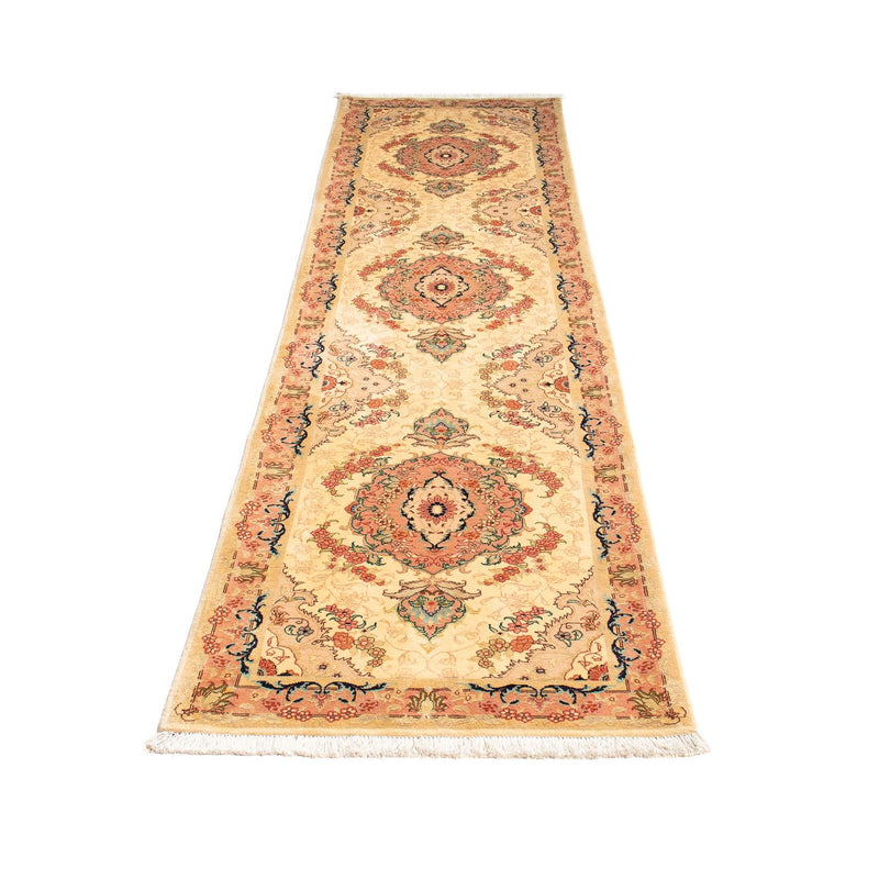 Alfombra de pasillo Alfombra Persa - Tabriz - Real - 295 x 78 cm - marrón claro