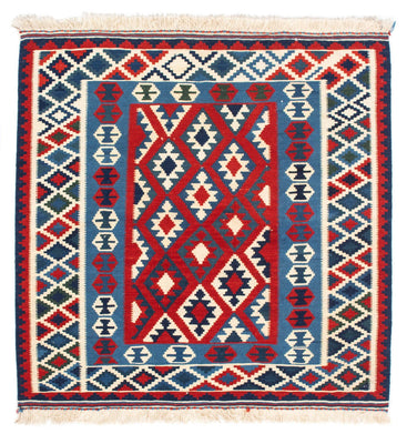 Alfombra Kelim - Oriental cuadrado  - 104 x 103 cm - rojo oscuro