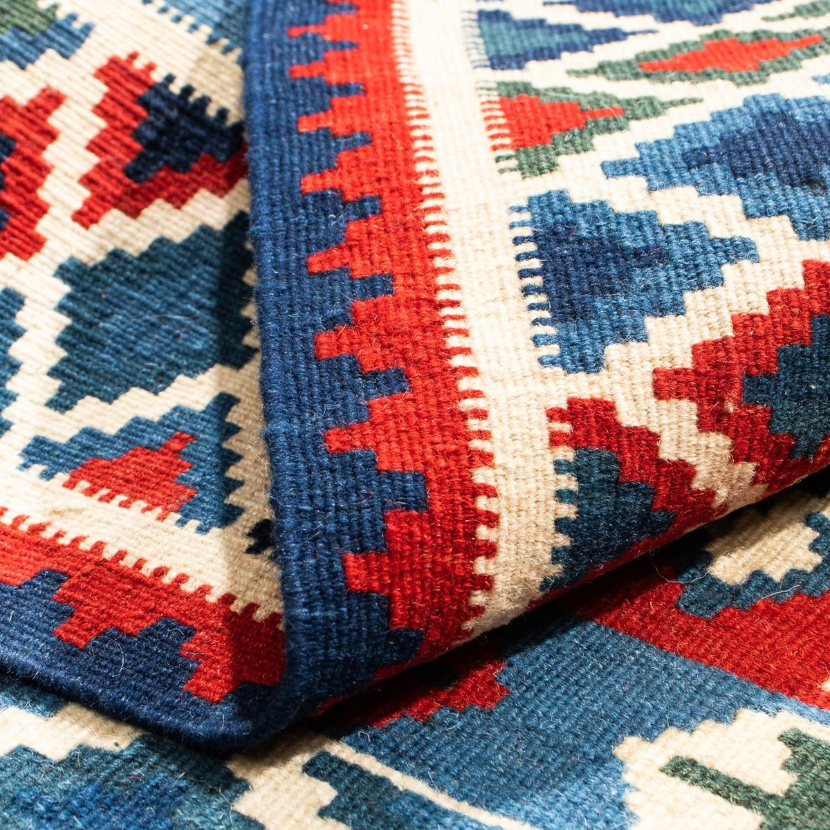 Alfombra Kelim - Oriental cuadrado  - 104 x 103 cm - rojo oscuro