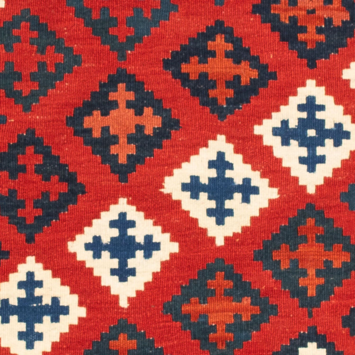 Alfombra Kelim - Oriental cuadrado  - 104 x 102 cm - rojo oscuro