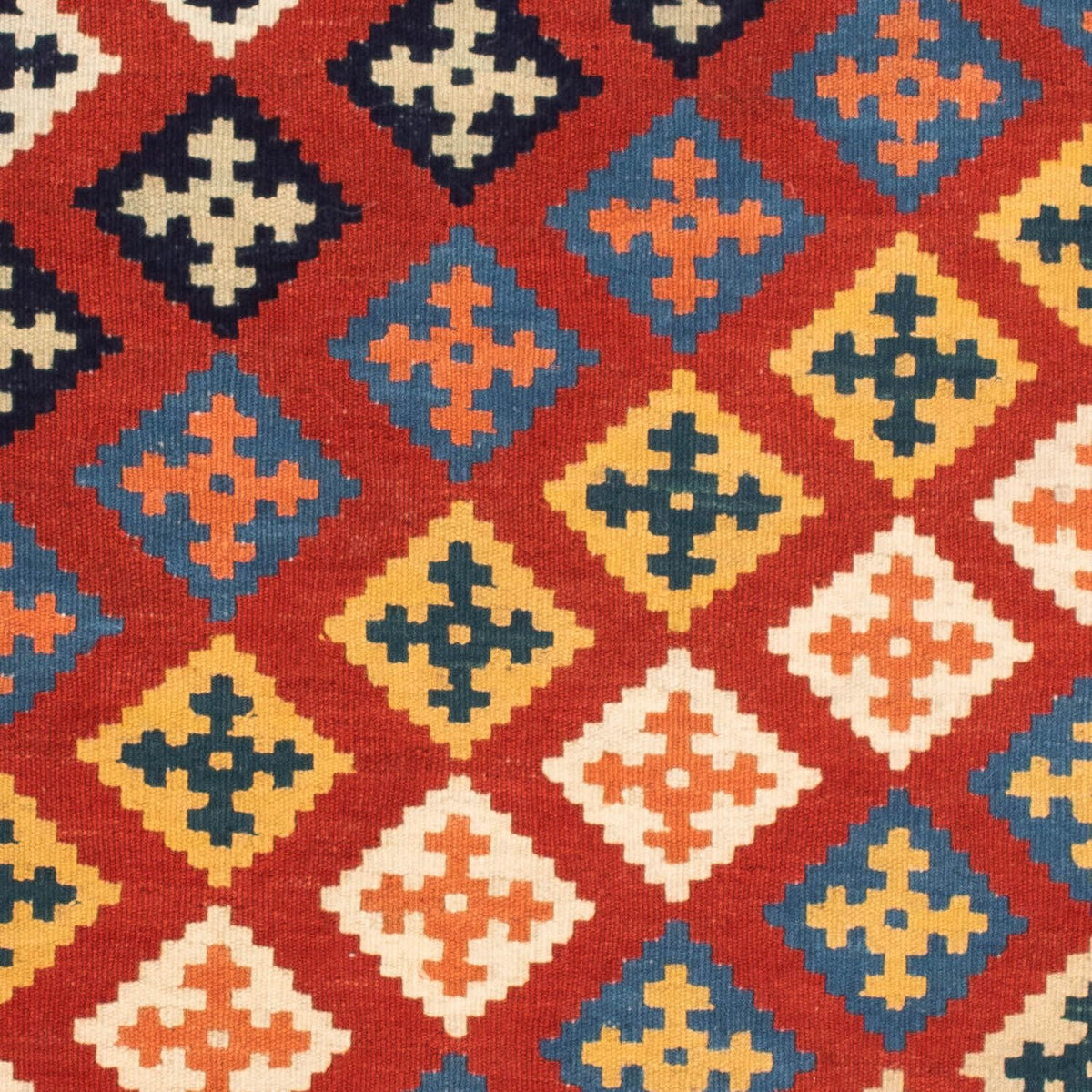 Alfombra Kelim - Oriental cuadrado  - 105 x 103 cm - rojo oscuro